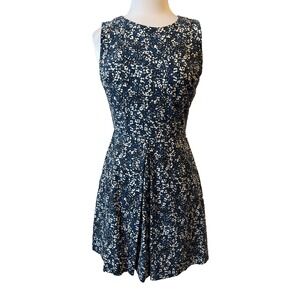 Gap Linen Cotton Fit & Flare Blue Floral Sleeveless Dress Women's 4‎ Cottagecore